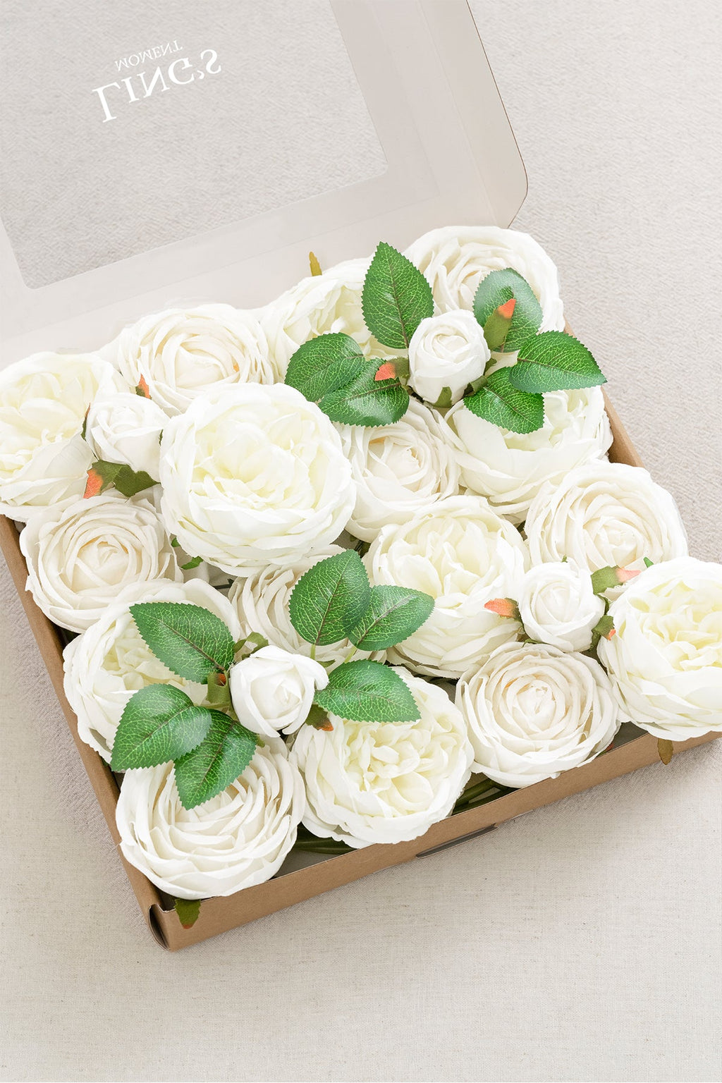 3.5" Silk Austin Rose & 3" Cabbage Rose with Stem - 3 Styles