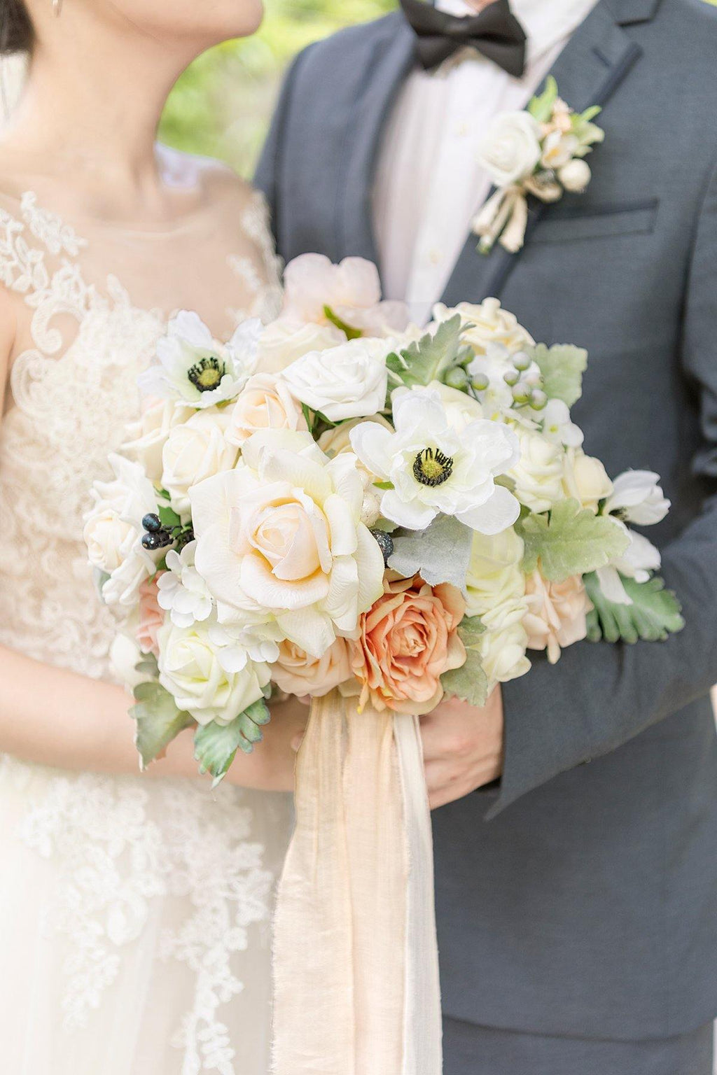 11" Bridal Bouquet - Serene Ivory - lingsDev