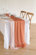 Silky Chiffon Table Runner 30"w x 10FT (Set of 2) - Burnt Orange - lingsDev