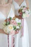 7"/ 9" Bridesmaid Bouquet - Dusty Rose & Cream