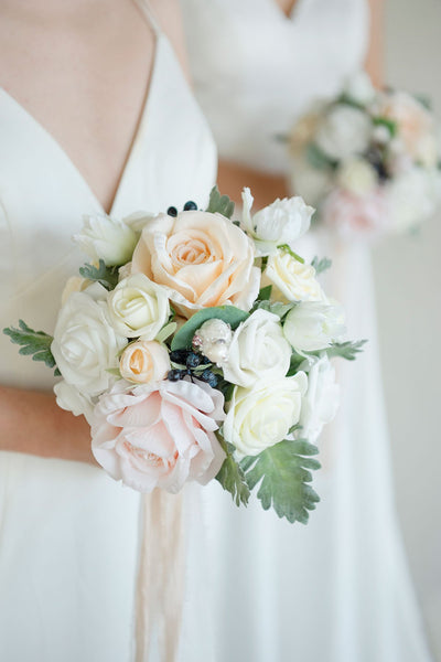 7" Bridesmaid Bouquets (Set of 4) - Serene Ivory - lingsDev
