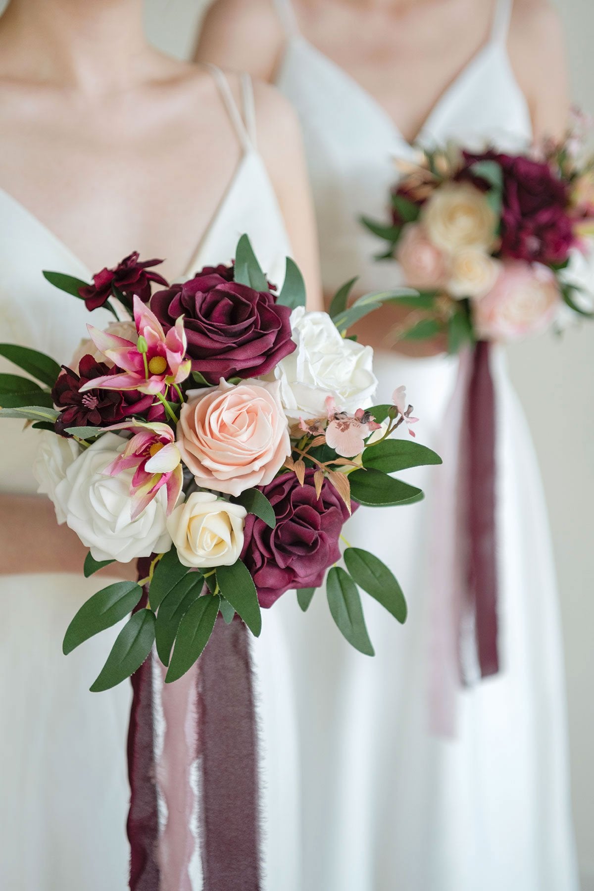 7"/9" Bridesmaid Bouquet - Marsala - lingsDev