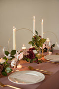 Floral Centerpieces with Candle Holder (Set of 3) - Marsala & Dusty Rose - lingsDev