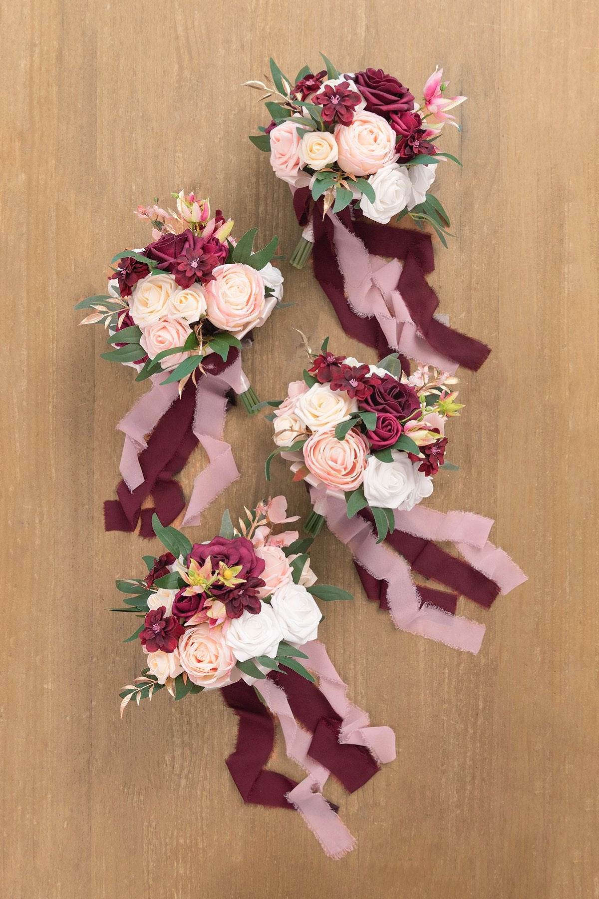 7"/9" Bridesmaid Bouquet - Marsala - lingsDev