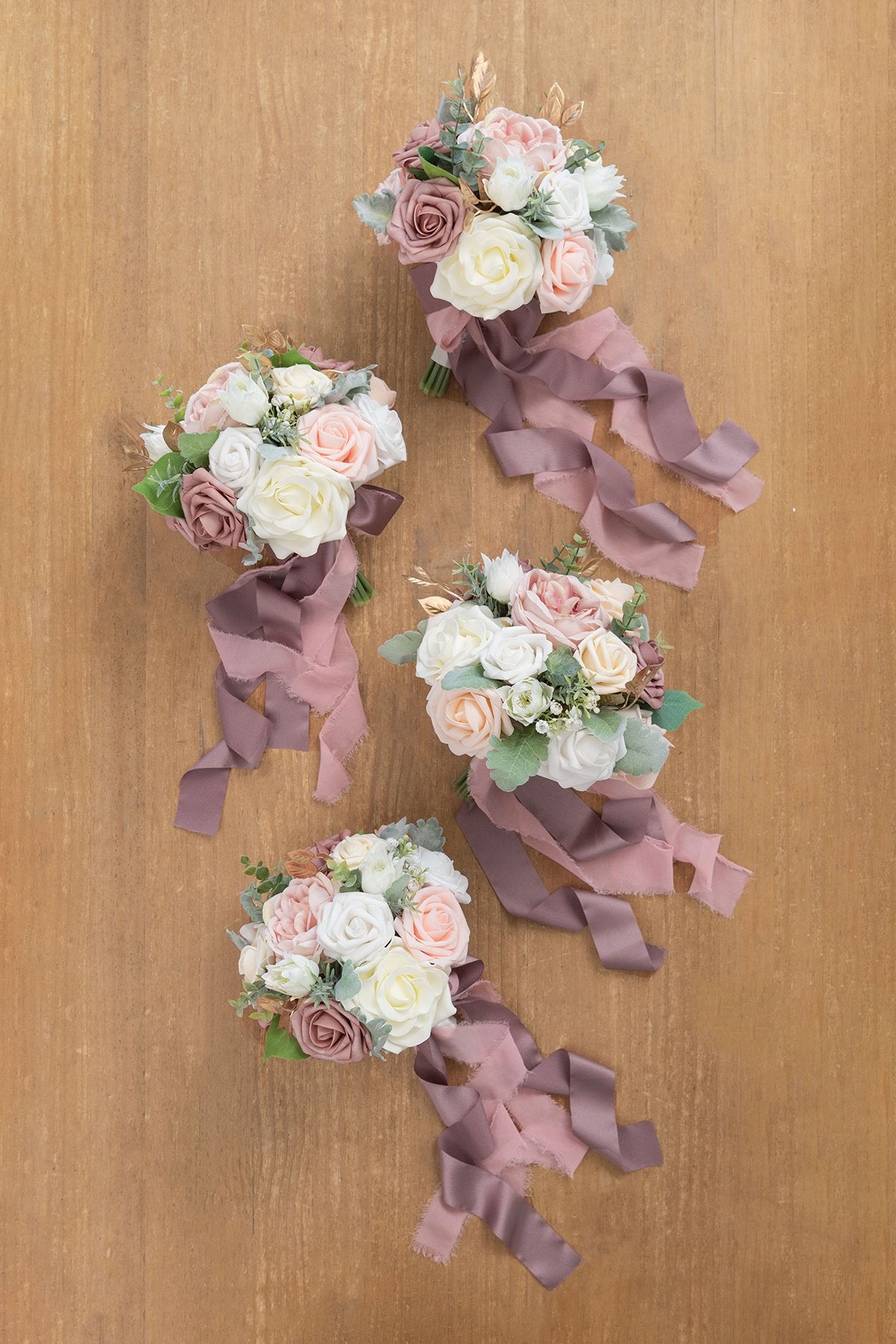 7"/ 9" Bridesmaid Bouquet - Dusty Rose & Cream
