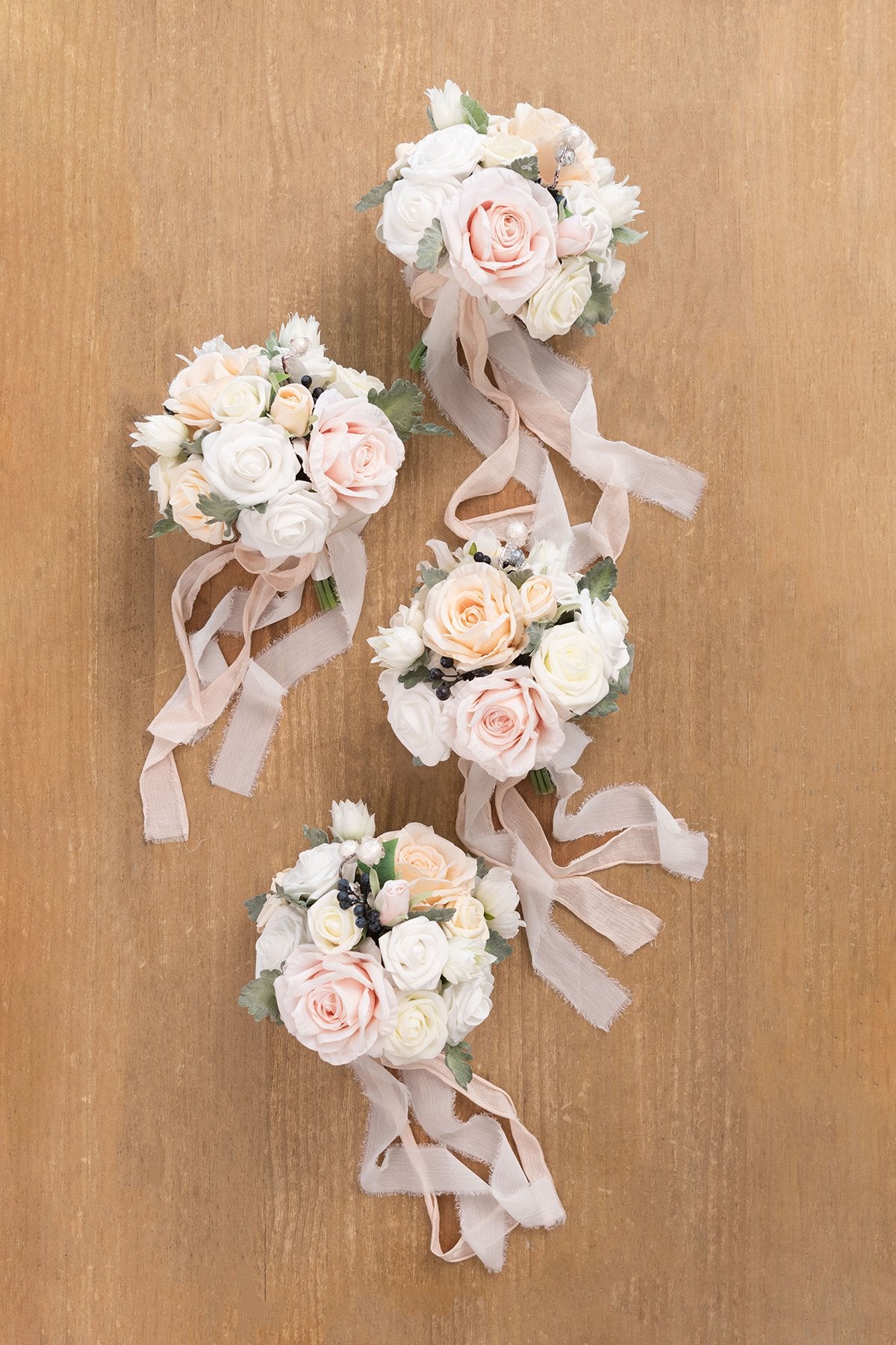 7" Bridesmaid Bouquets (Set of 4) - Serene Ivory - lingsDev