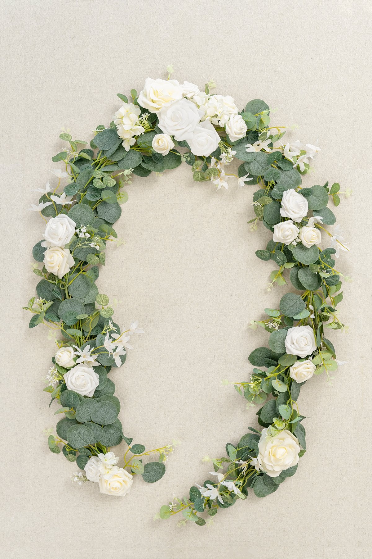 Eucalyptus Flower Garland 6.5FT - Natural White - lingsDev