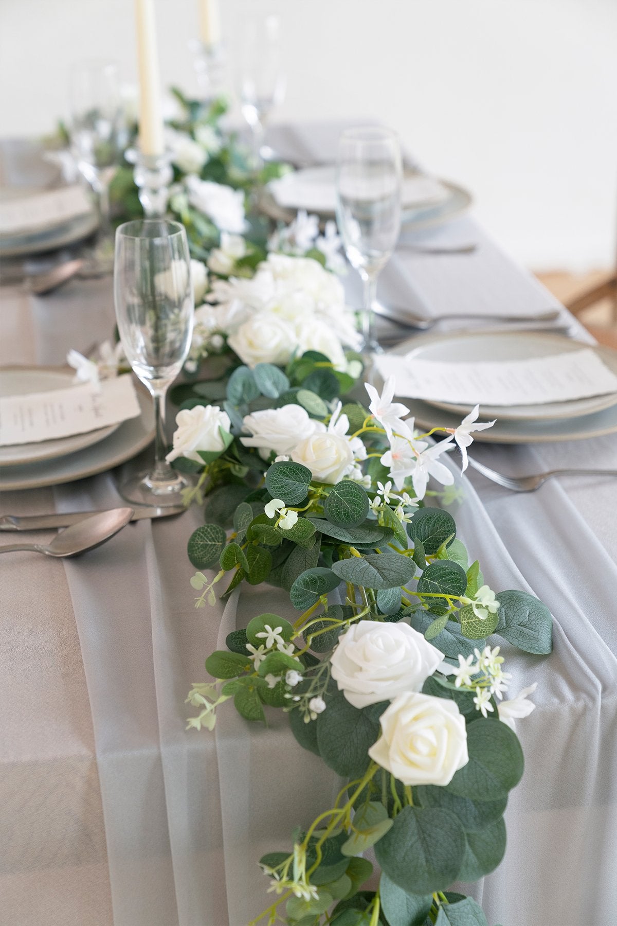 Eucalyptus Flower Garland 6.5FT - Natural White - lingsDev