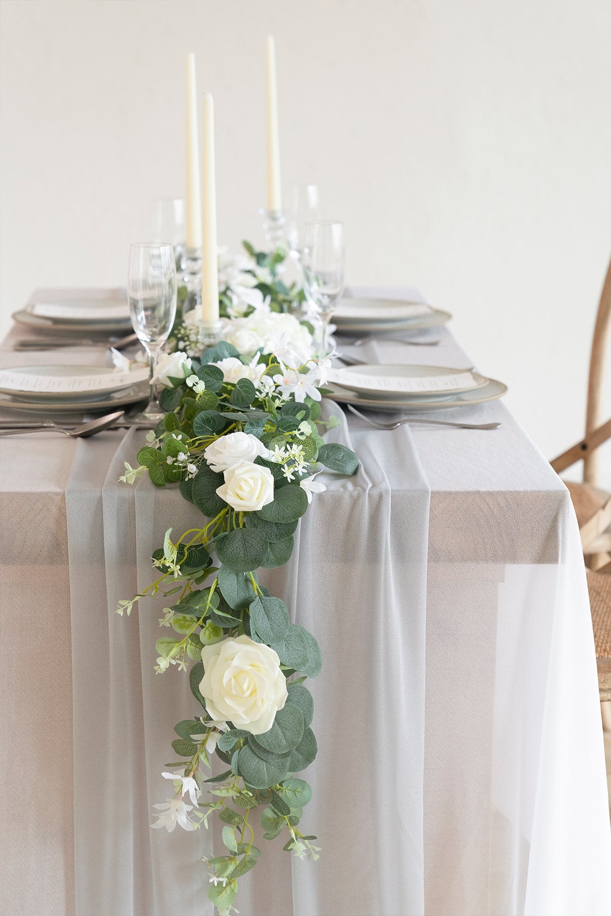 Eucalyptus Flower Garland 6.5FT - Natural White - lingsDev