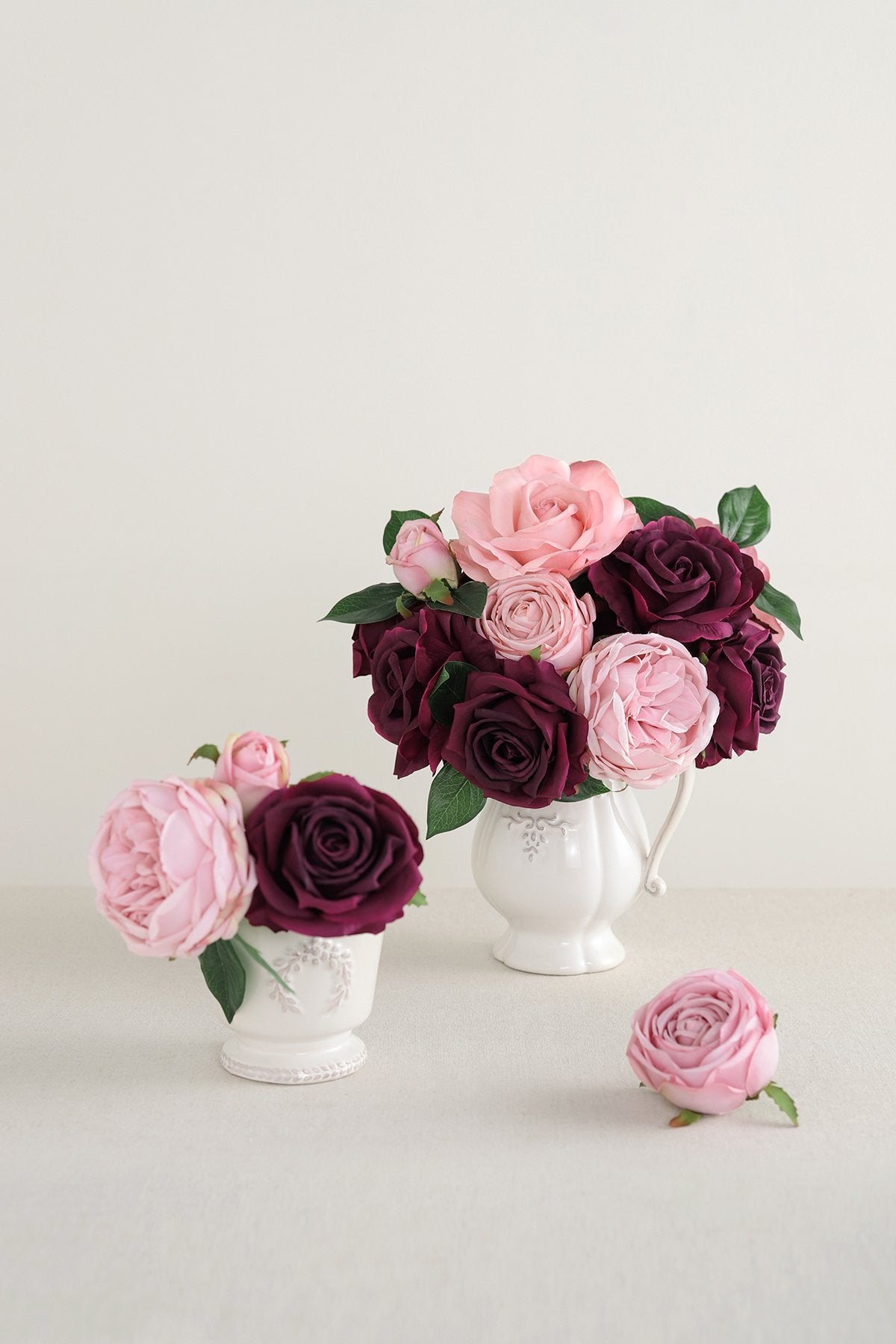 Silk Chorale Rose & Vendela Rose with Stem - Marsala - lingsDev