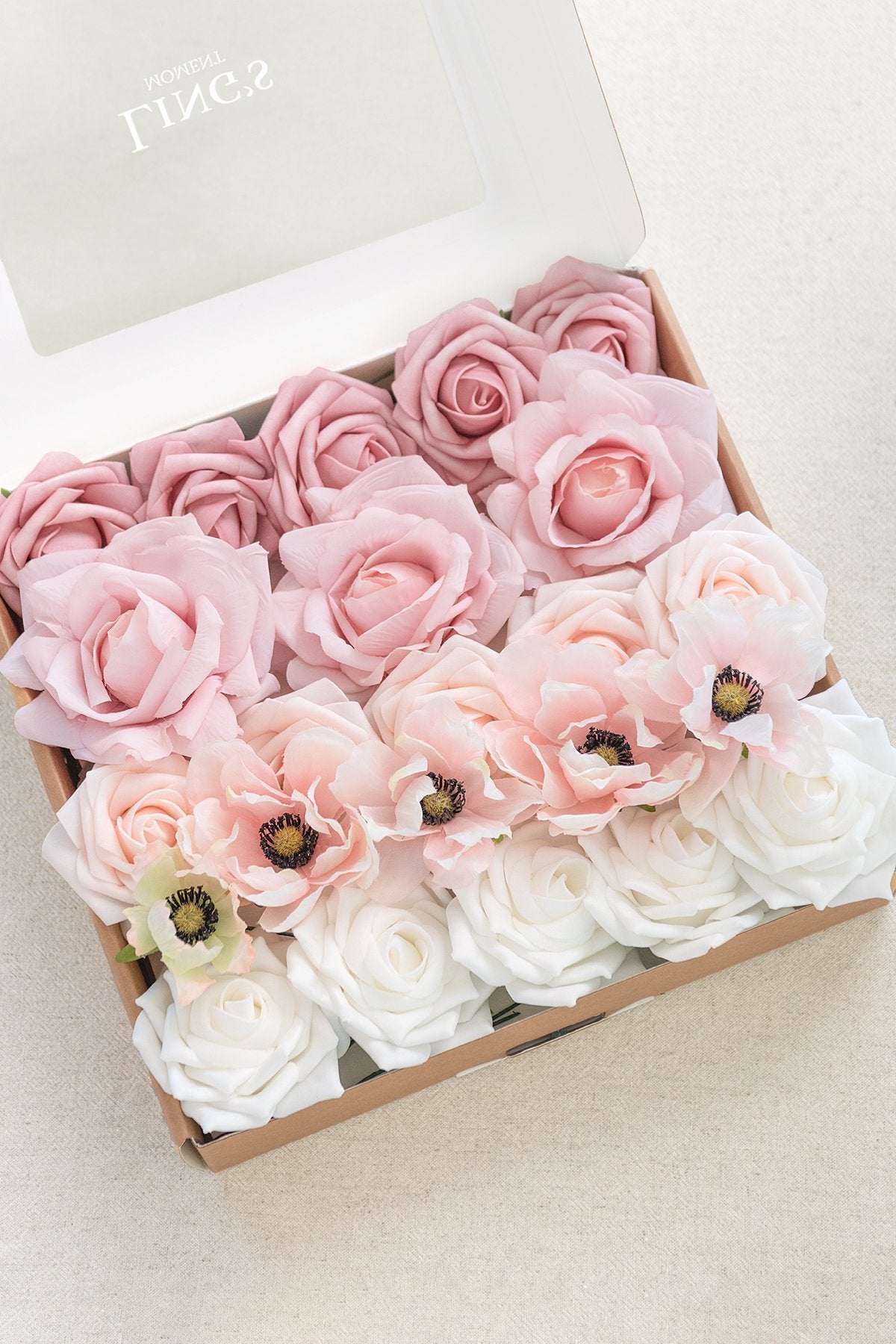Dusty Rose & Burgundy Flowers Box Set - Delicate Petal Pink (Basic) - lingsDev