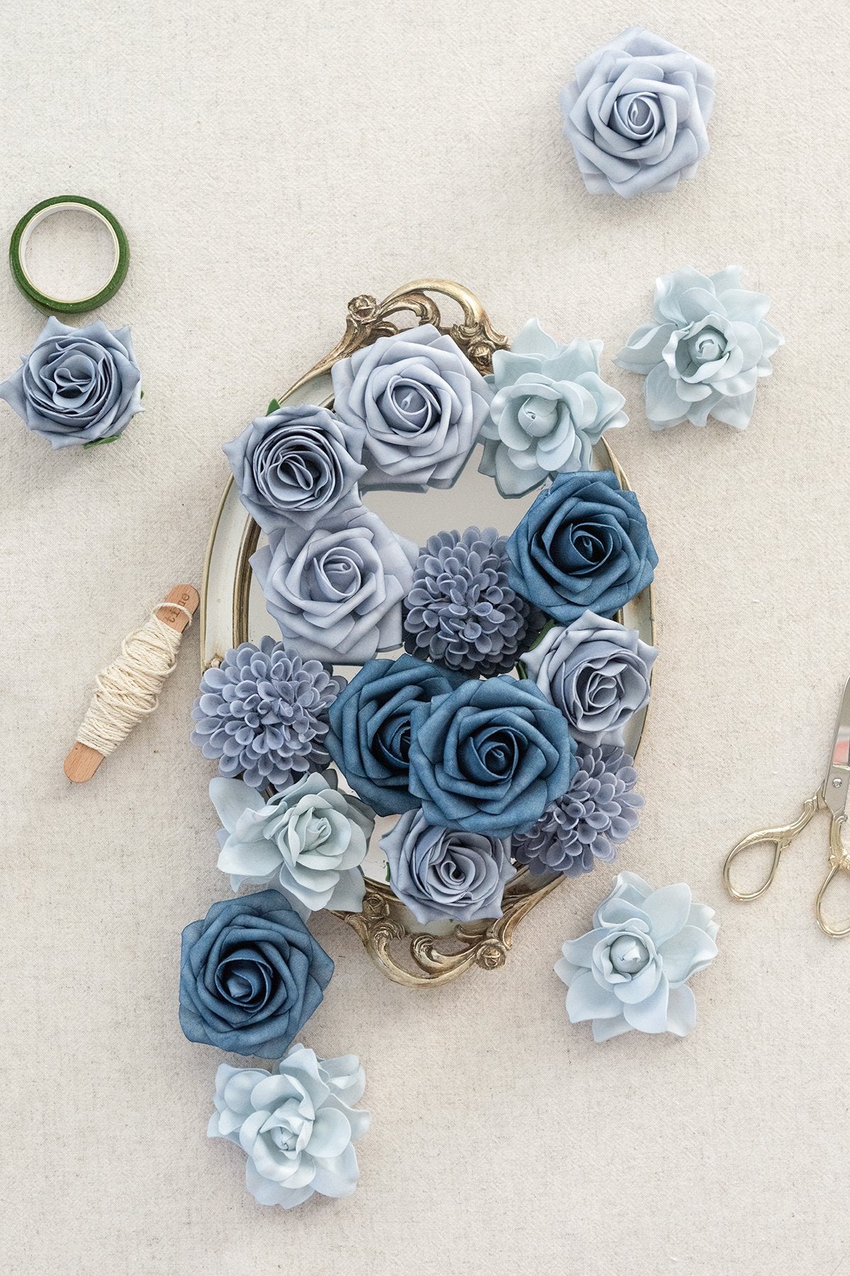 Dusty Blue Flowers Box Set - 11 Styles - lingsDev