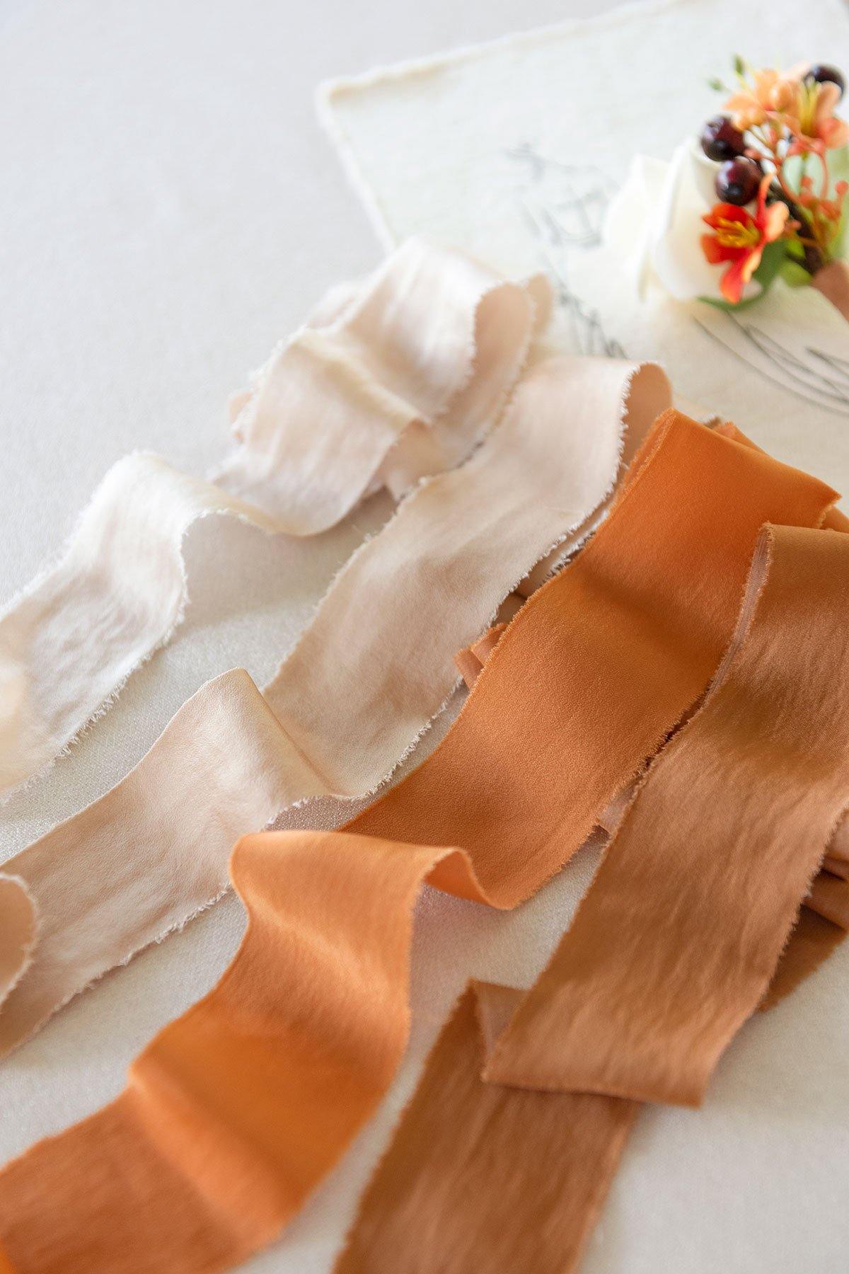 1.5"w x 1.5 Yard Sea-Island Ribbons Sample Swatch Card - Earthy Terracotta - lingsDev