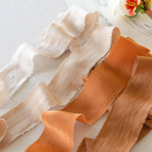 1.5"w x 1.5 Yard Sea-Island Ribbons Sample Swatch Card - Earthy Terracotta
