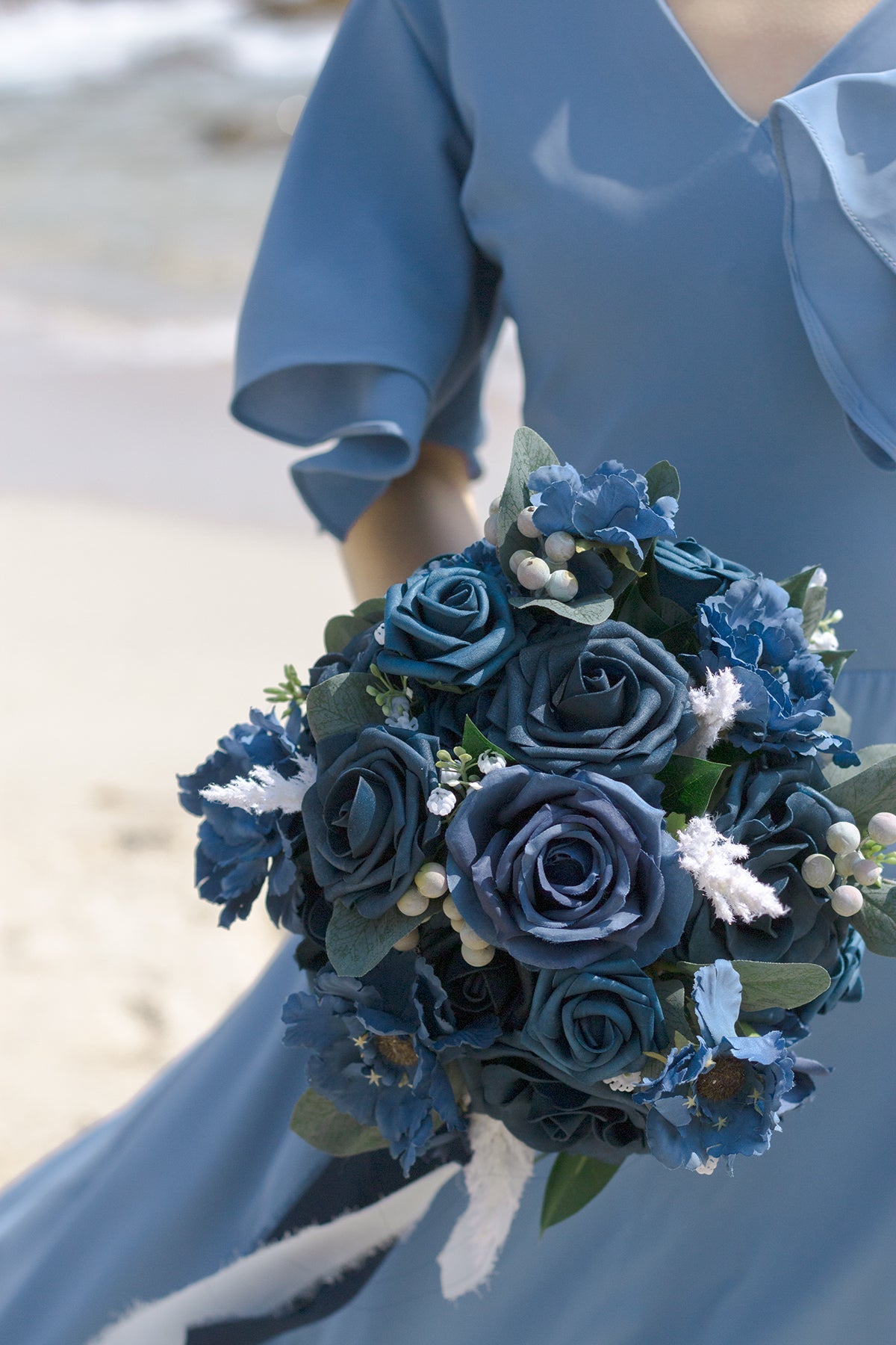 Dusty Blue & Navy Designer Flower Boxes