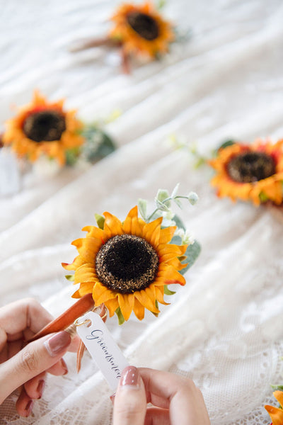 Wedding Boutonnieres (Set of 6) - Sunflower - lingsDev