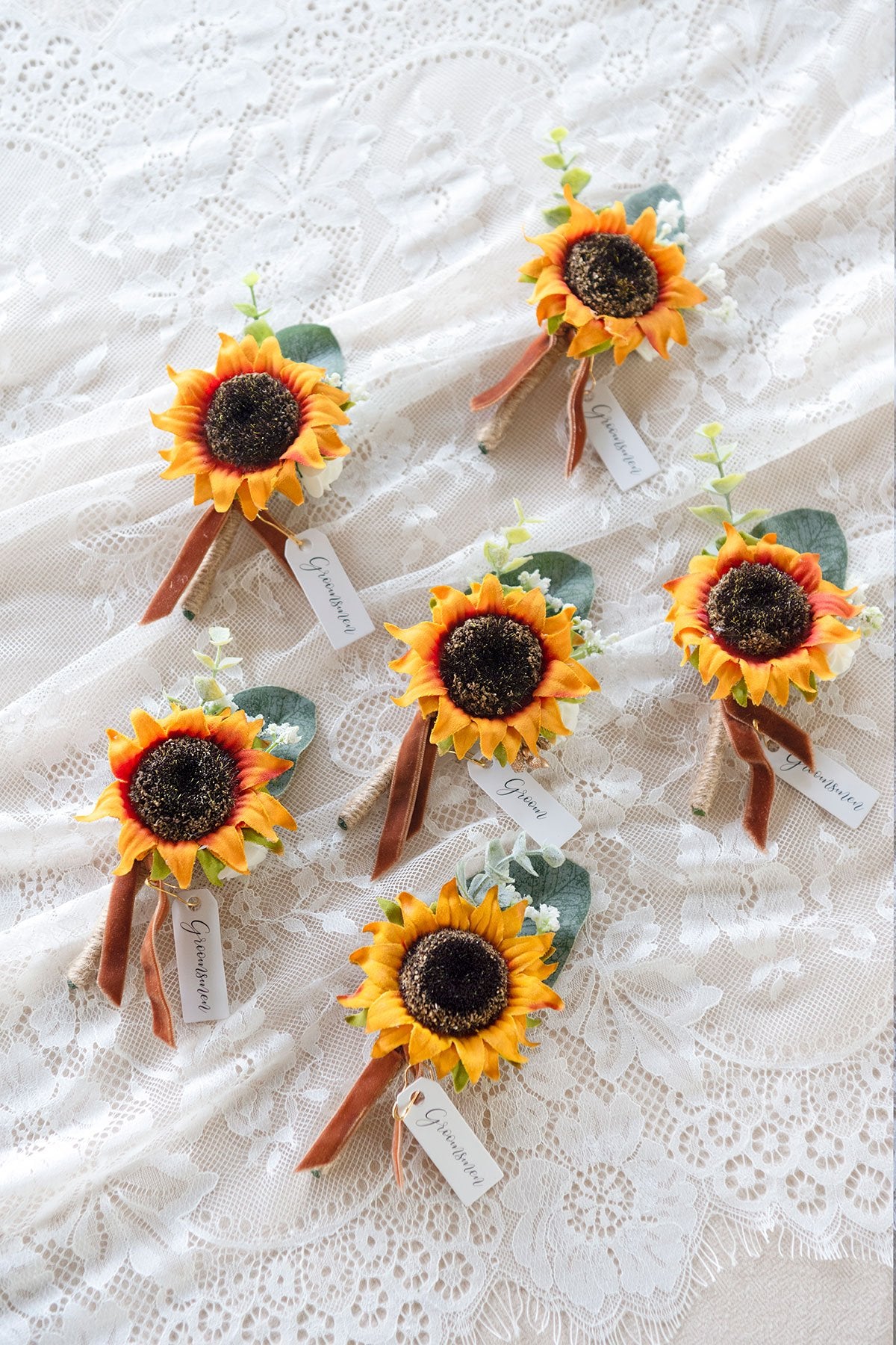 Wedding Boutonnieres (Set of 6) - Sunflower - lingsDev