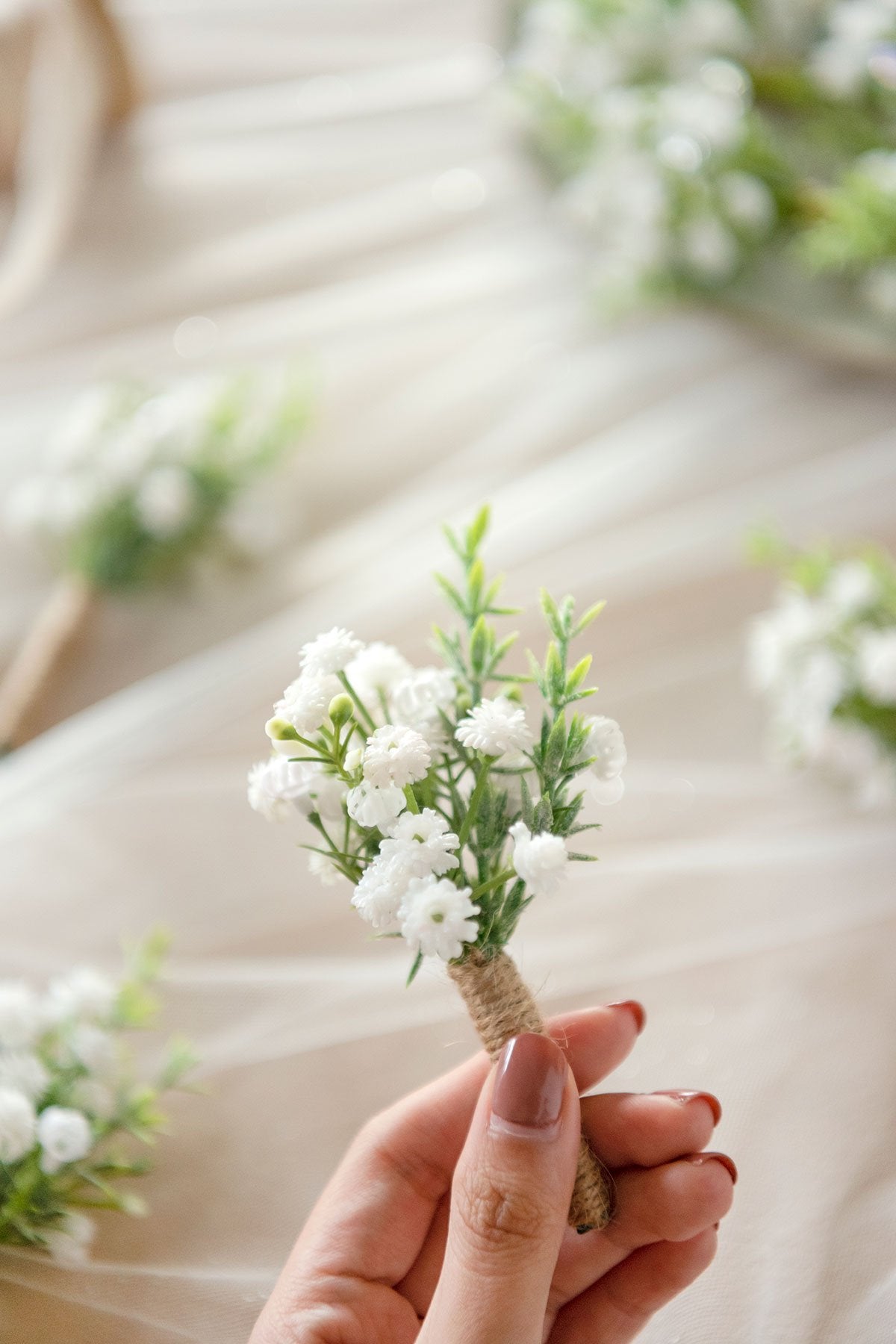 Wedding Boutonnieres (Set of 10) - Baby's Breath - lingsDev
