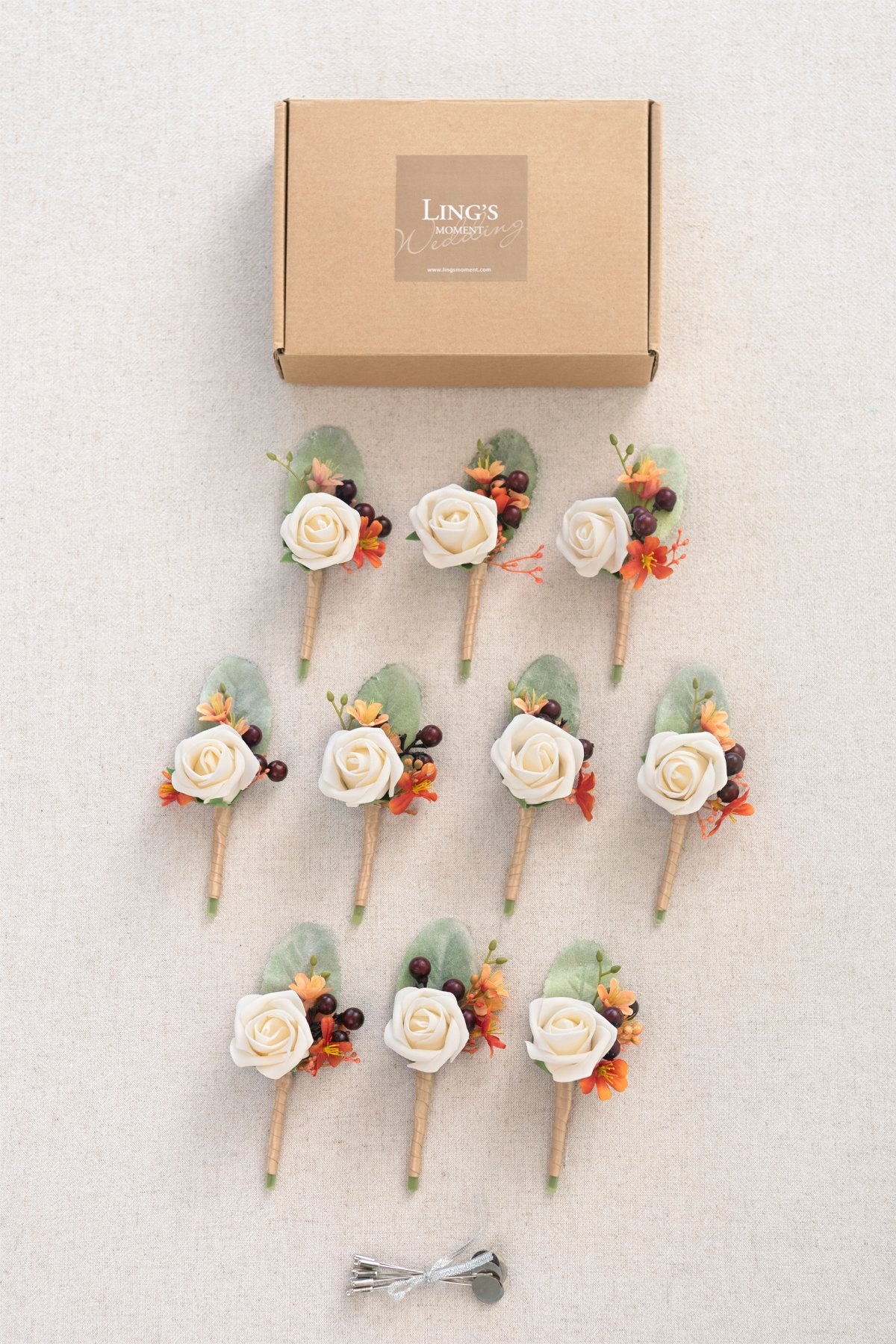 Wedding Boutonnieres (Set of 10) - Terracotta - lingsDev