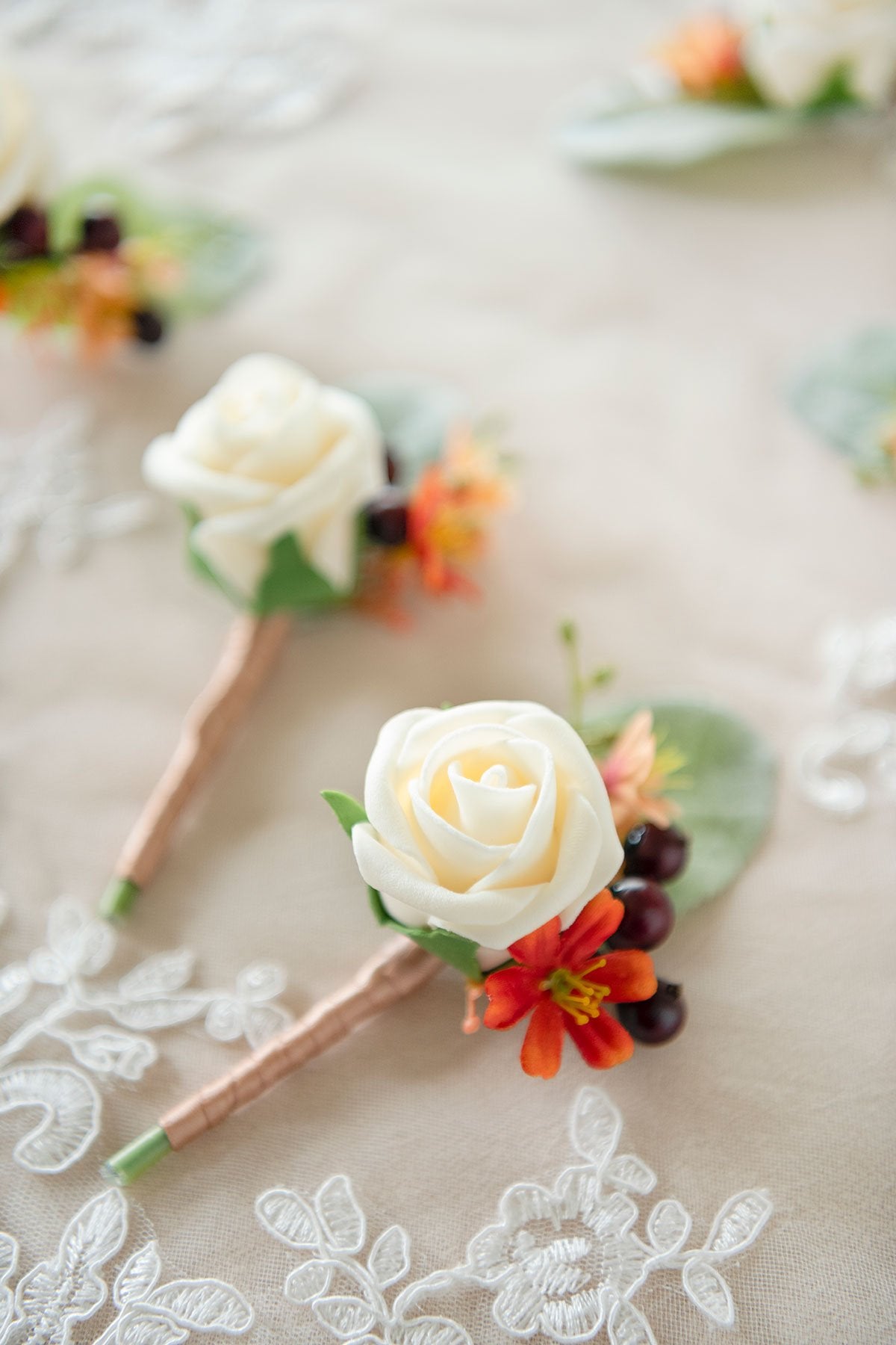 Wedding Boutonnieres (Set of 10) - Terracotta - lingsDev