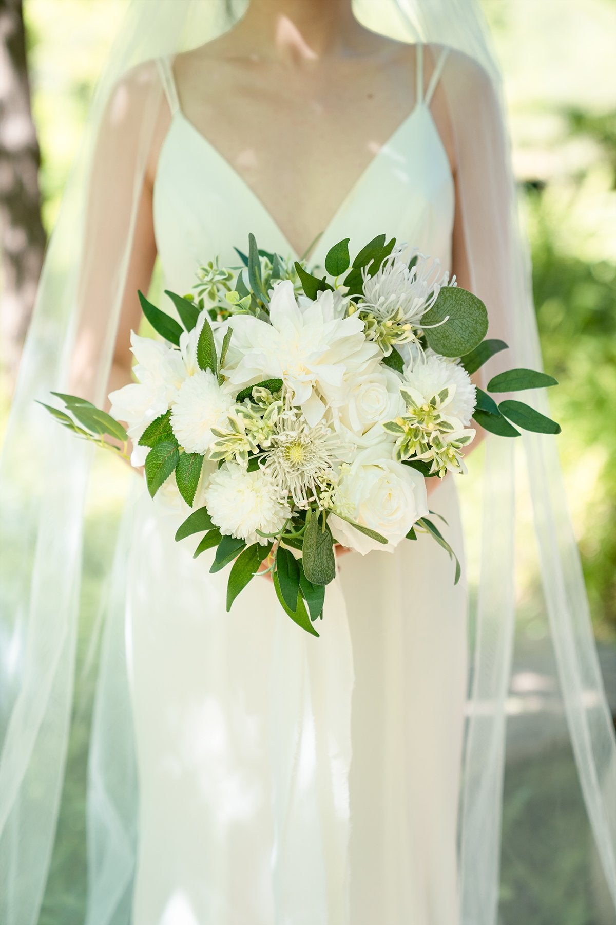 White & Beige Flowers & Greenery for DIY - lingsDev