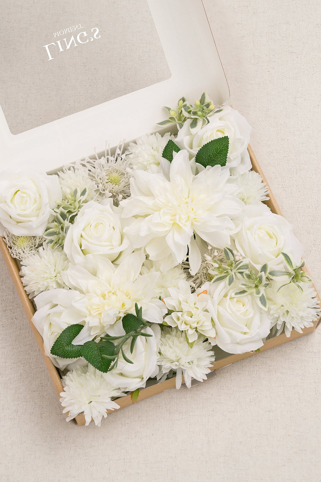 White & Beige Flowers & Greenery for DIY - lingsDev