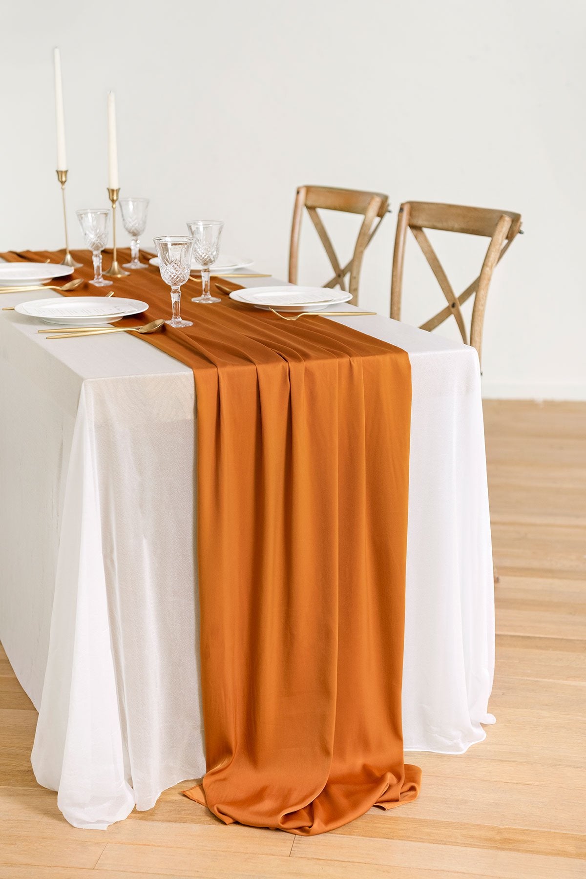 Velvety Table Runner 28"w x 10FT - Terracotta - lingsDev