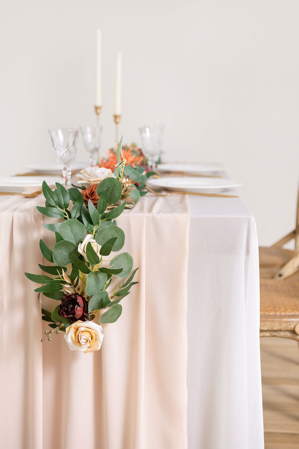 Velvety Table Runner 28"w x 10FT - Terracotta - lingsDev