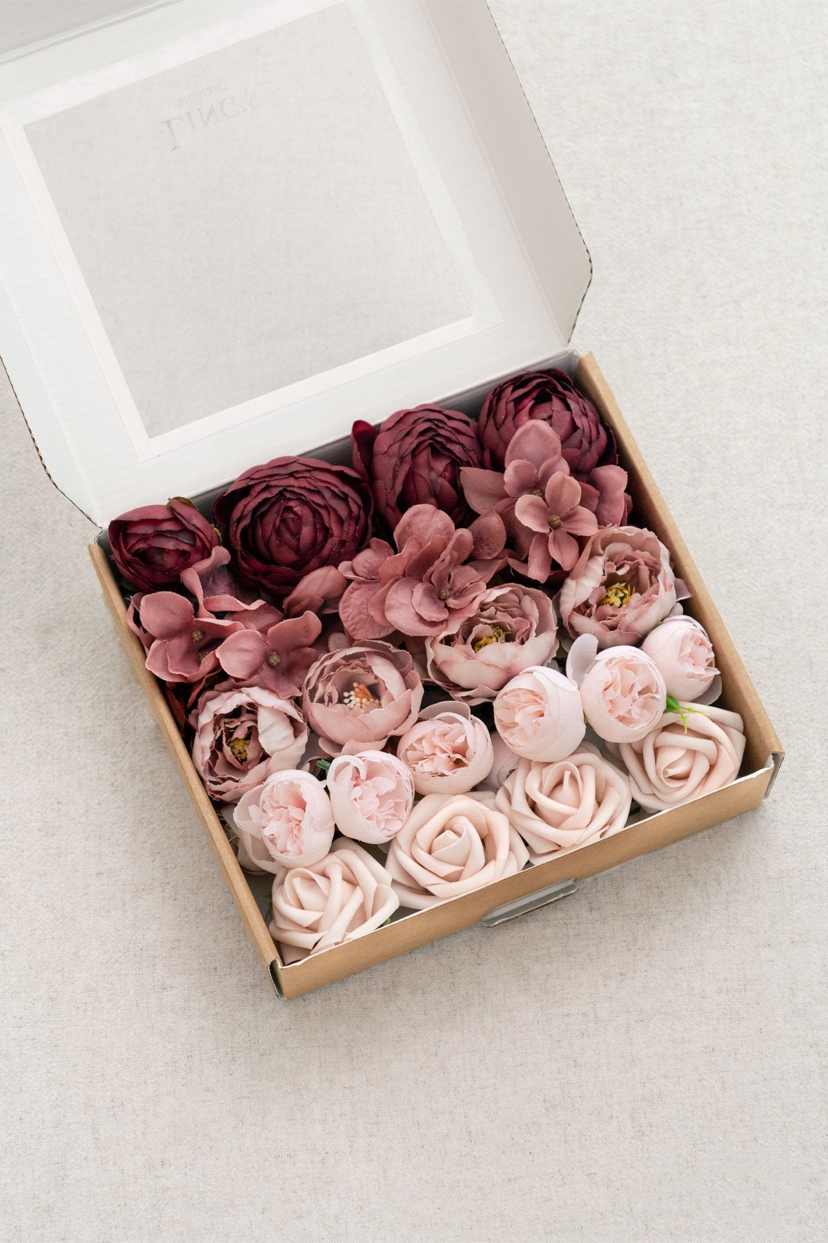 Dusty Rose & Burgundy Flowers Box Set - Graceful Dusty Rose (Mini Basic) - lingsDev