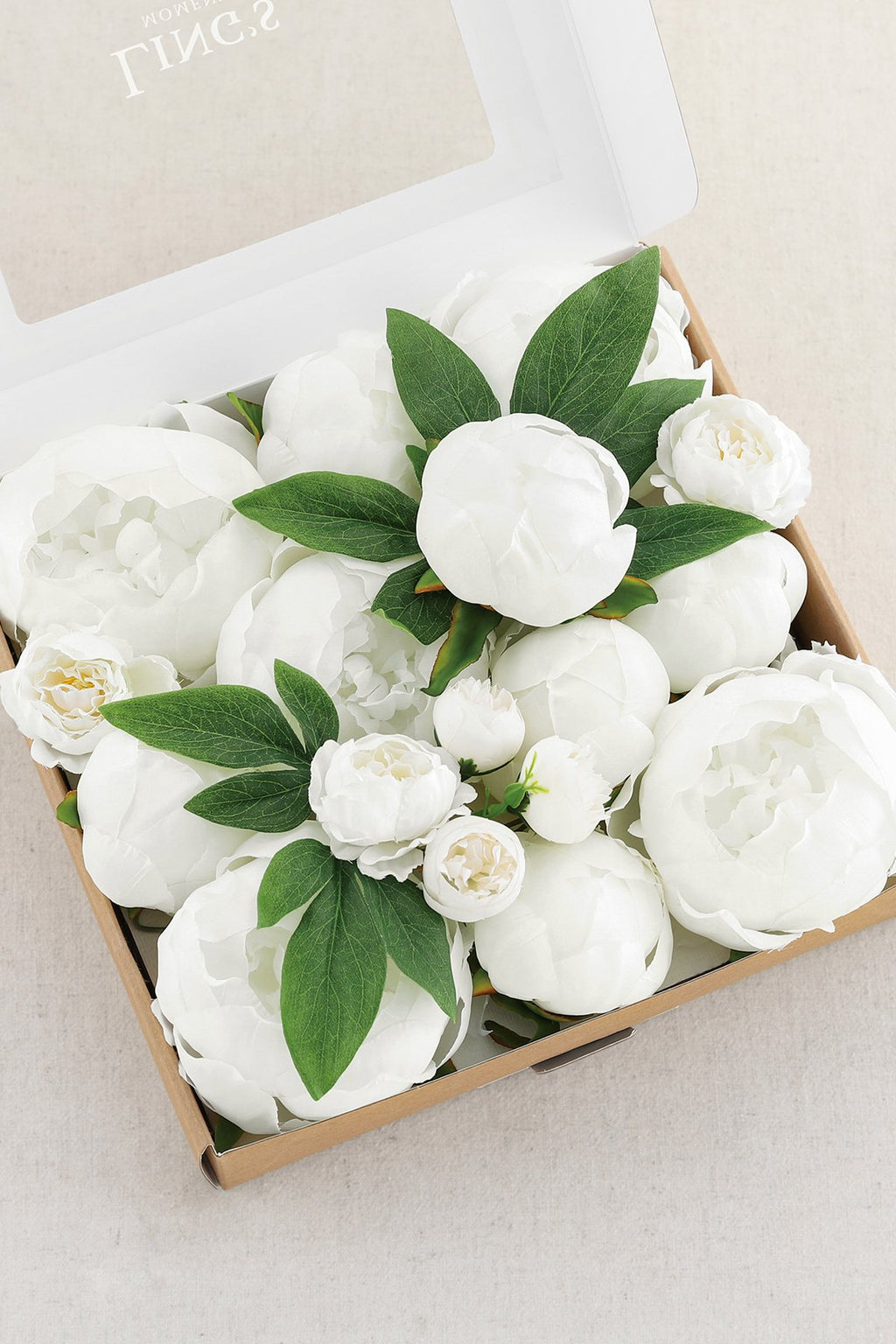 White & Beige Flowers & Greenery for DIY - lingsDev