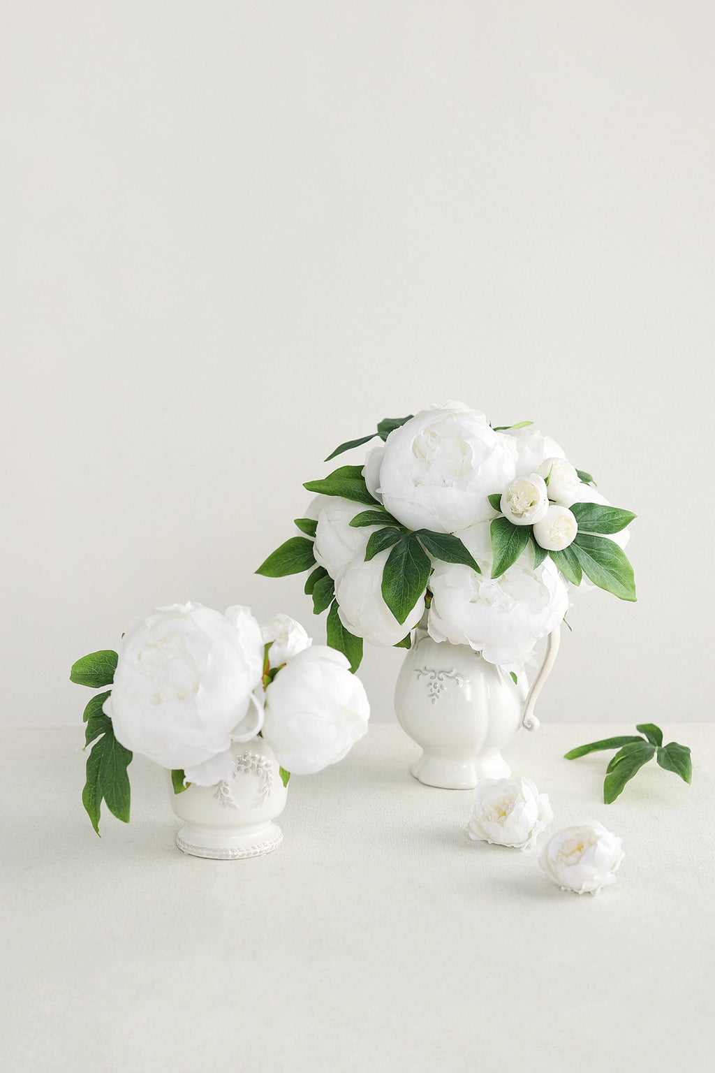 White & Beige Flowers & Greenery for DIY - lingsDev