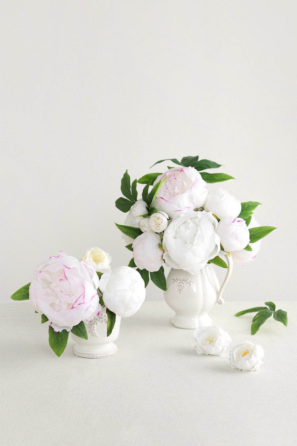 White & Beige Flowers & Greenery for DIY - lingsDev