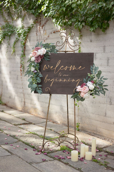 Flower Sign Décor (Set of 2) - Garden Dusty Rose - lingsDev