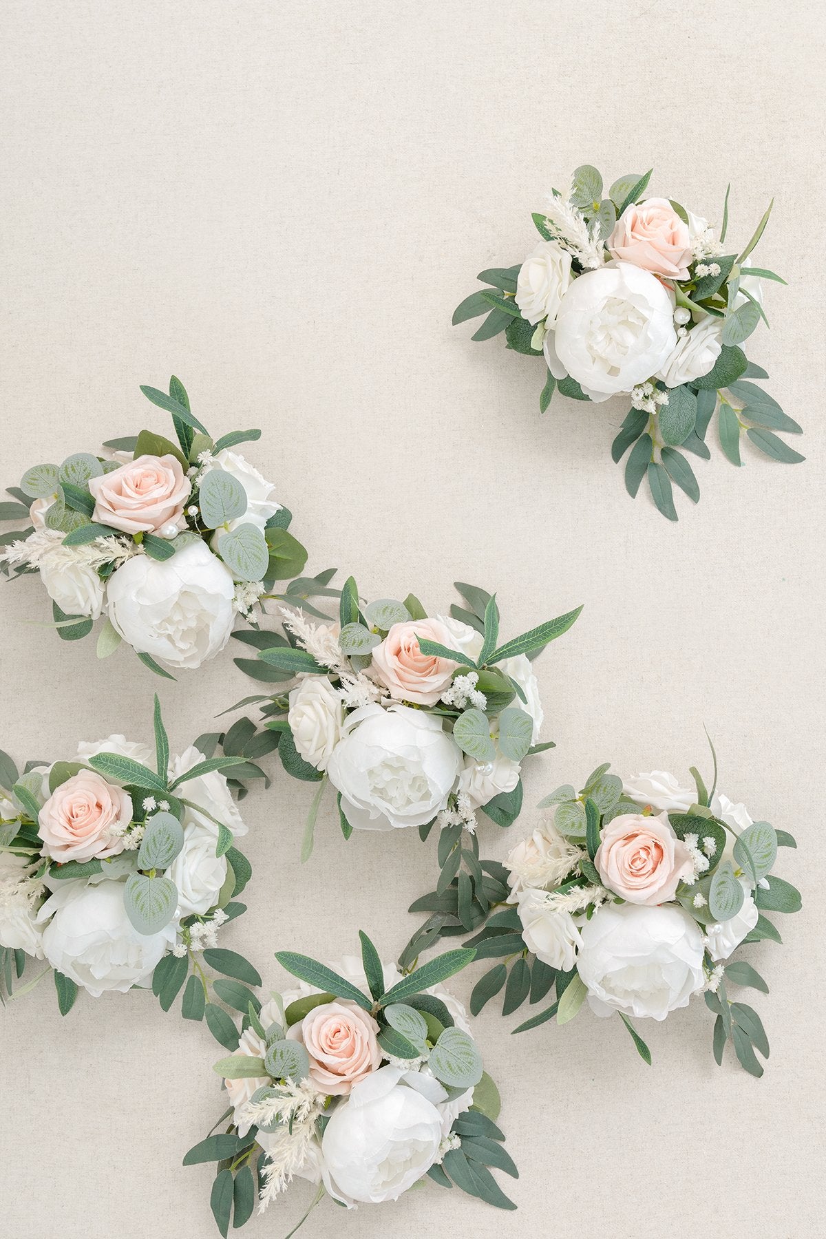 Half Moon Flower Ball Centerpiece (Set of 6) - White & Sage - lingsDev
