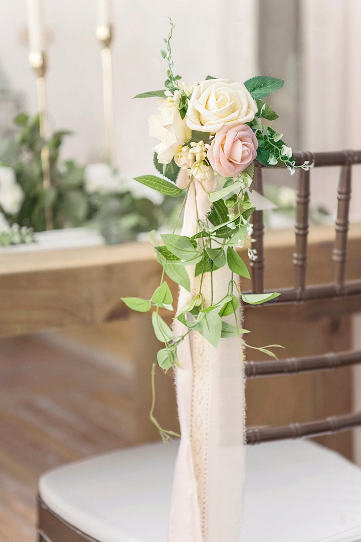 Wedding Aisle Decoration Pew Flowers (Set of 8) - Blush - lingsDev