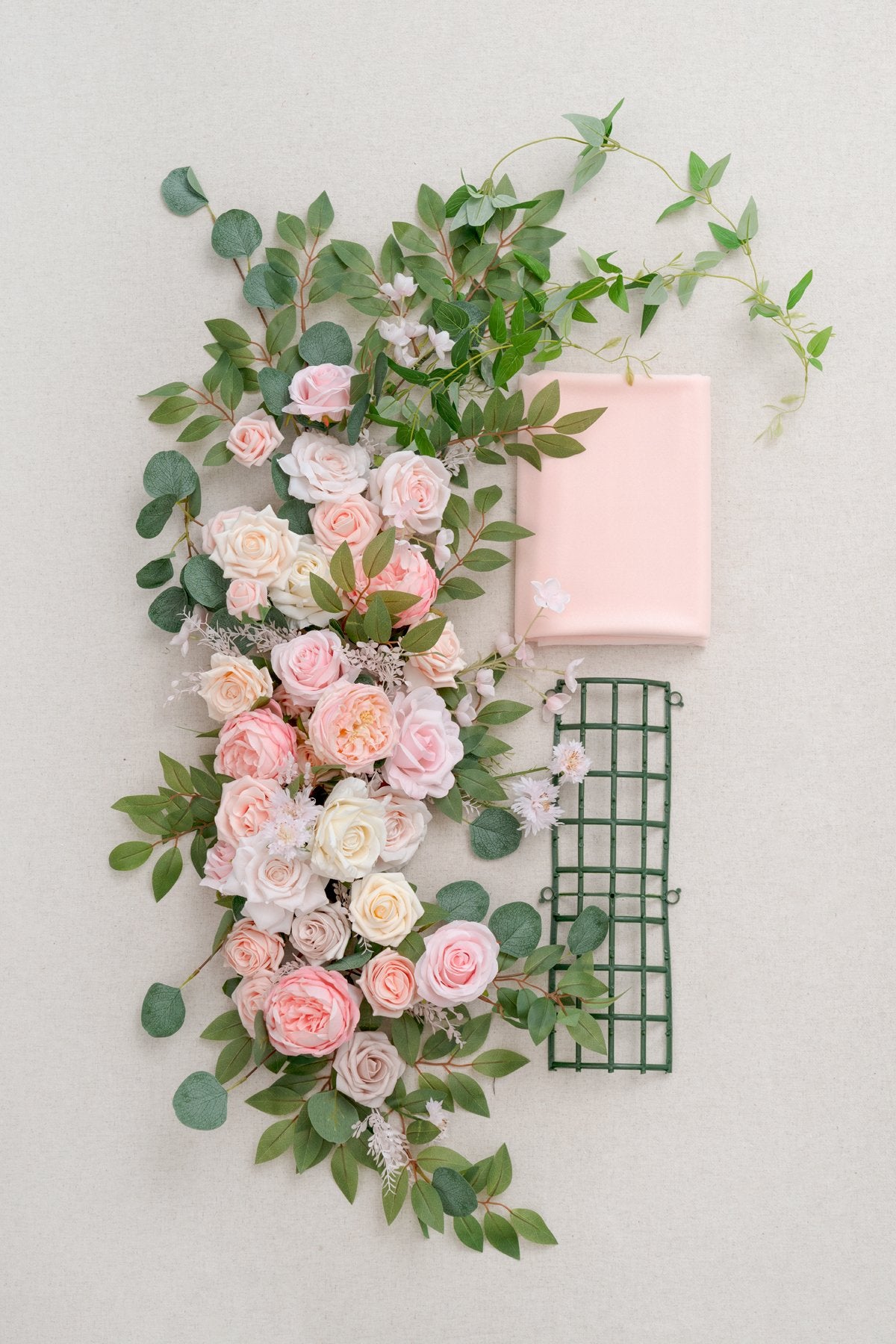 Flower Swag and Tablecloth for Sweetheart/Head Table - Blush & Cream - lingsDev