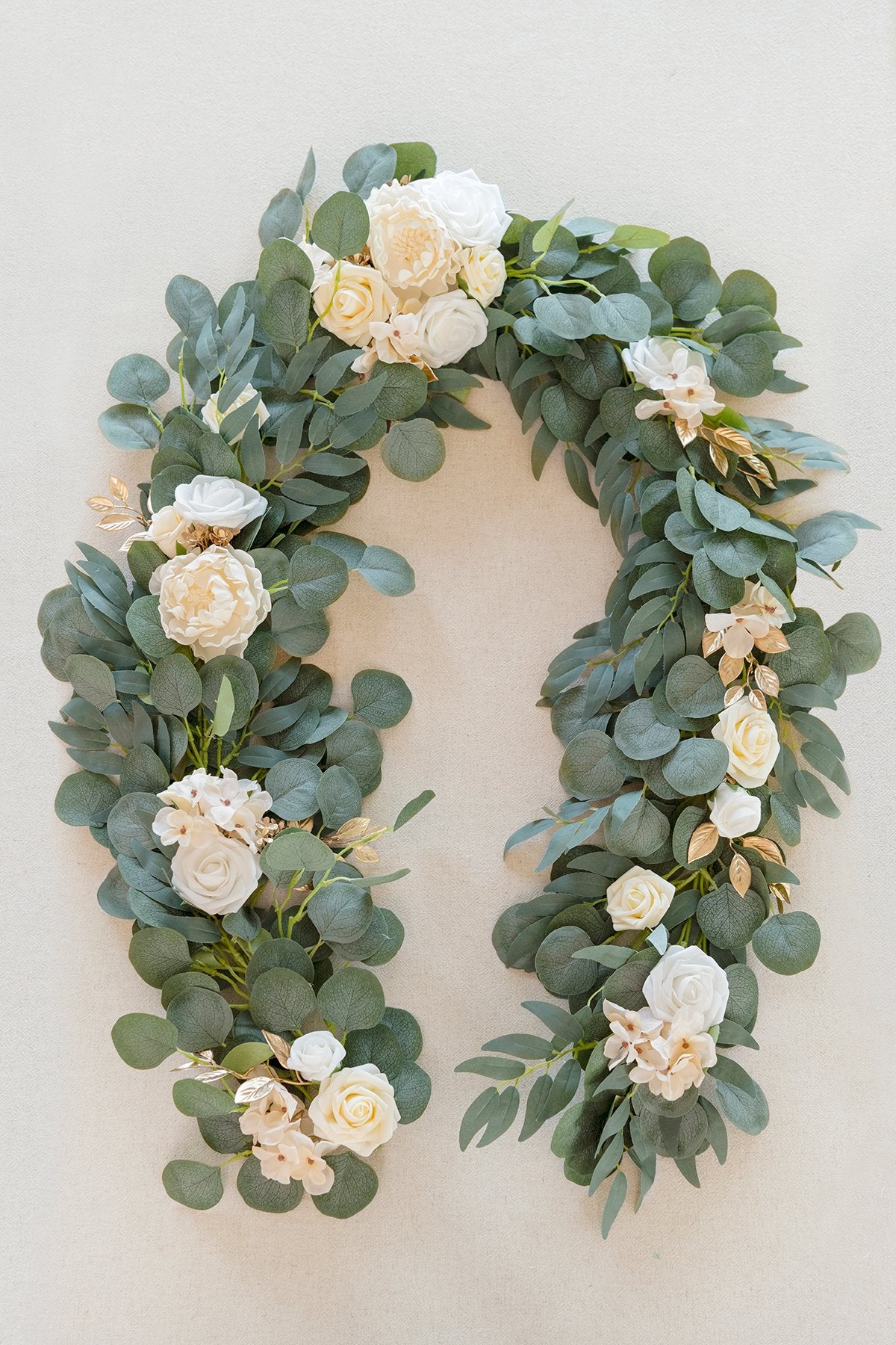 Eucalyptus and Willow Leaf Flower Garland 6.5FT - Cream - lingsDev