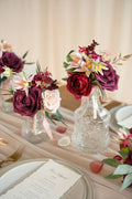 Centerpiece Mini Flower Bouquets (Set of 6) - Passionate Marsala - lingsDev