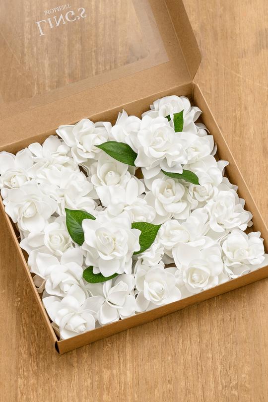 White & Beige Flowers & Greenery for DIY - lingsDev