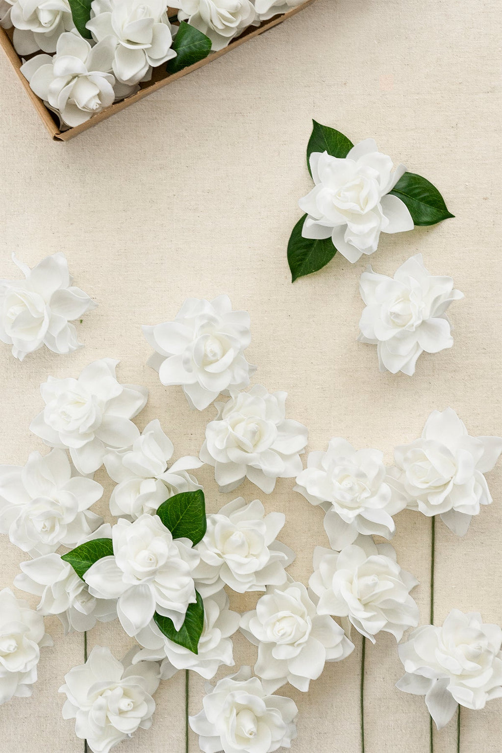 2.7" Foam Gardenia with Stem - 7 Colors