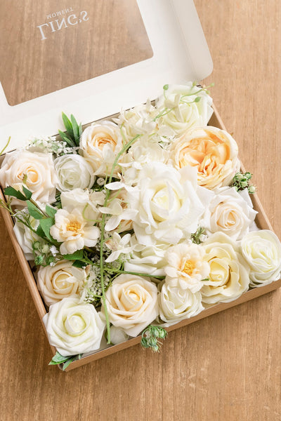 Flowers Box Set for DIY - White & Beige Theme - lingsDev