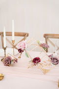 Gold Himmeli Geometric Floral Centerpieces (Set of 3) - Dusty Rose - lingsDev
