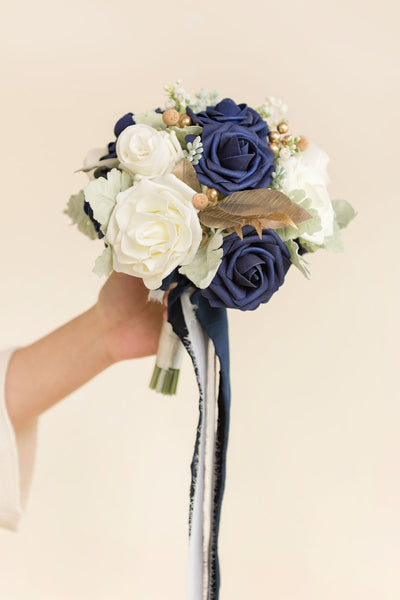 9" Bridesmaid Bouquet - Navy Blue - lingsDev