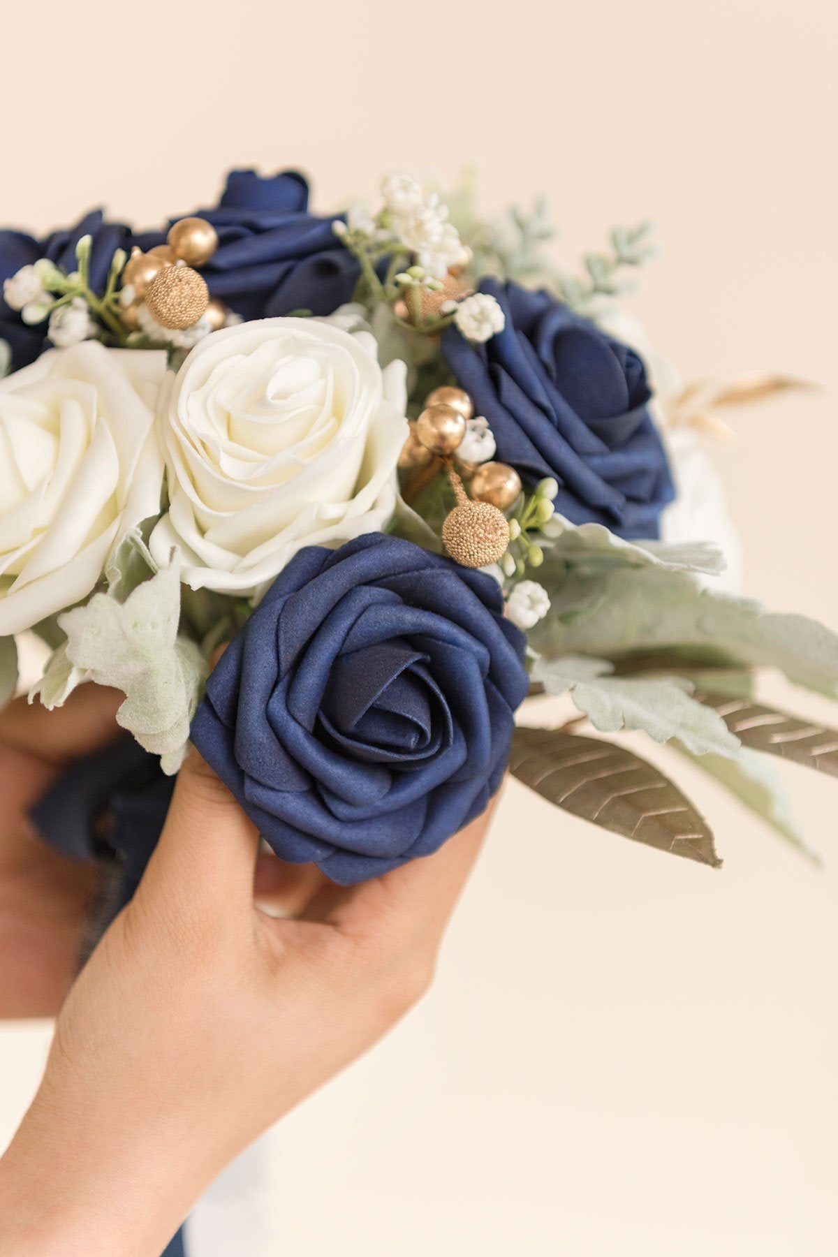 9" Bridesmaid Bouquet - Navy Blue - lingsDev