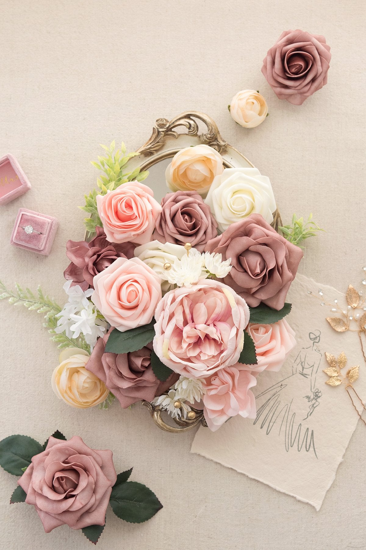 Centerpiece DIY Flowers Pacakge - Garden Dusty Rose - lingsDev