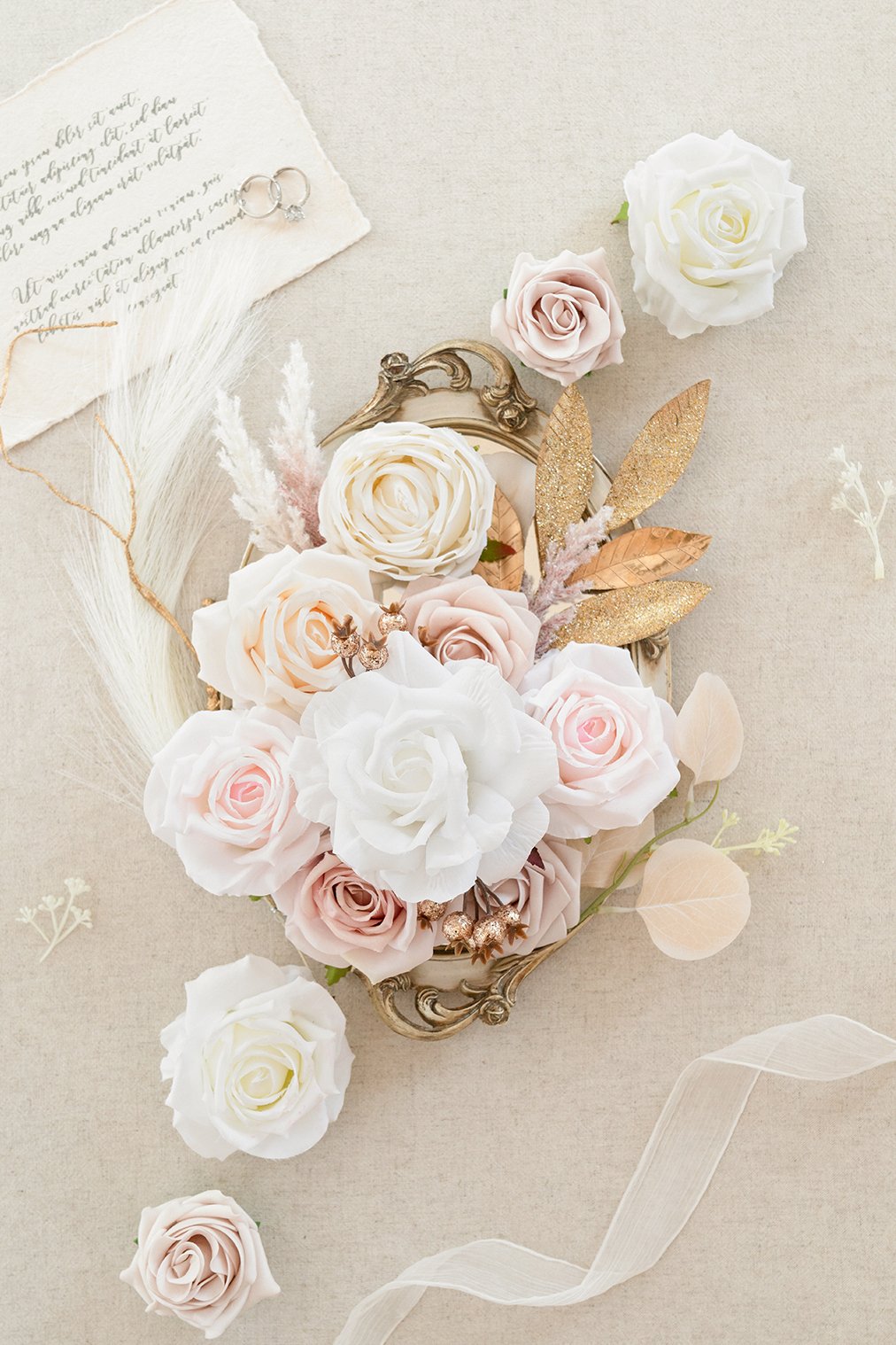 Flowers Box Set for DIY - White & Beige Theme - lingsDev
