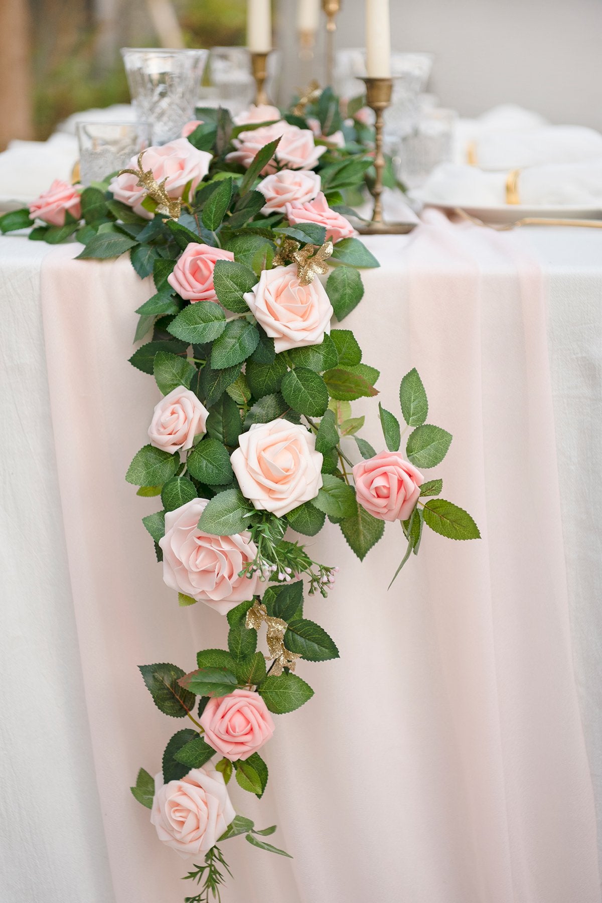 Rose Flower Garland 5FT - Blush Pink - lingsDev