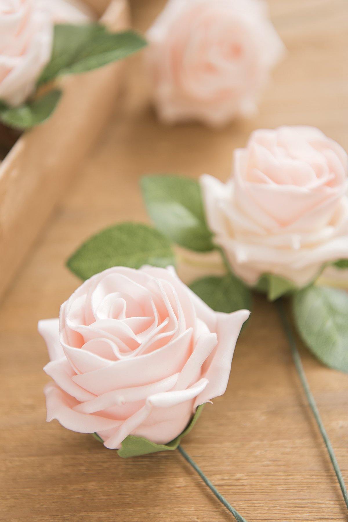 2.5" Foam High-Centerd Rose with Stem - 6 Colors - lingsDev
