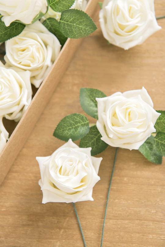 White & Beige Flowers & Greenery for DIY - lingsDev