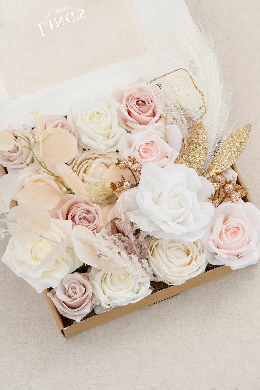 Flowers Box Set for DIY - White & Beige Theme - lingsDev